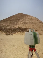 Dahshur, Cairo, Egypt - The Leica C10 scanner scans the curved pyramid Dahshur, Cairo, Egypt - The Leica C10 scanner scans the curved pyramid