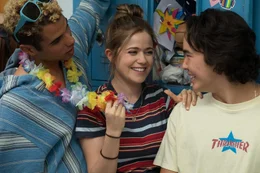 L-R: Nick (Mason Gooding), Triple A (Molly Gordon), Tanner (Nico Hiraga)