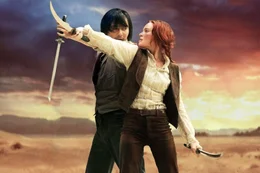 Schwertk&auml;mpfer Yang (Jang Dong-gun) und Messerwerferin Lynne (Kate Bosworth)