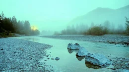 Die Isar im Karwendelgebirge, einer der wenigen deutschen Naturfl&uuml;sse in gutem &ouml;kologischen Zustand