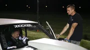 Chuck preparing to head up to the starting line on race night. Chuck preparing to head up to the starting line on race night.
