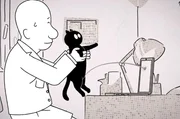 Das Nickerchen am Nachmittag ist jeder Katze heilig. St&eacute;phane hat einen Videocall und Moustique f&uuml;hlt sich in ihrer Ruhe gest&ouml;rt.