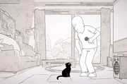 Stéphane übt zu Hause Karaoke. Moustique kann seine hysterischen Schreie nicht ertragen. Stéphane übt zu Hause Karaoke. Moustique kann seine hysterischen Schreie nicht ertragen.