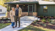 Ben and Erin Napier pose in front of the new Meyer house, as seen on Home Town, Season 8. Ben and Erin Napier pose in front of the new Meyer house, as seen on Home Town, Season 8.