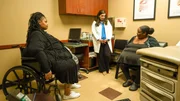 Jasmine Wallace watching Dr. Nouri speak to Nesha Harris. Jasmine Wallace watching Dr. Nouri speak to Nesha Harris.
