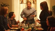 Alfred Ross holding a shot gun at the dinner table while the family fights. Alfred Ross holding a shot gun at the dinner table while the family fights.