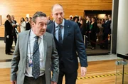 Michel Specklin (Philippe Duquesne, l) und Martin Kraft (Johann von Bülow). Michel Specklin (Philippe Duquesne, l) und Martin Kraft (Johann von Bülow).