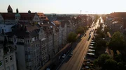 Die F&uuml;rther Stra&szlig;e in N&uuml;rnberg von oben.
