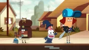 v.li.: Babs Byuteman, Pinky Malinky, JJ Jameson