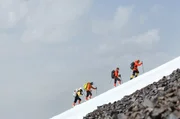 Bergsteiger auf dem Mustagh Ata in China. Bergsteiger auf dem Mustagh Ata in China.