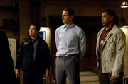 GRIMM -- Pictured: (l-r) Reggie Lee as Sergeant Wu, Sasha Roiz as Sean Renard, Russell Hornsby as Hank Griffin