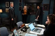 (l-r) Peter Scanavino as Assistant District Attorney Sonny Carisi, Kelli Giddish as Detective Amanda Rollins, Jamie Gray Hyder as Officer Katriona "Kat" Azar Tamin, Mariska Hargitay as Captain Olivia Benson. (l-r) Peter Scanavino as Assistant District Attorney Sonny Carisi, Kelli Giddish as Detective Amanda Rollins, Jamie Gray Hyder as Officer Katriona "Kat" Azar Tamin, Mariska Hargitay as Captain Olivia Benson.