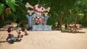 Schiffe kapern steht auf dem Programm und die vier Ausbilder der Pirate Academy beobachten vom Strand aus, was ihre Sch&uuml;tzlinge auf dem Wasser zu Stande bringen.