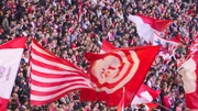 Fahnenmeer im Stadion während eines Heimspiels von Fortuna Düsseldorf. Fahnenmeer im Stadion während eines Heimspiels von Fortuna Düsseldorf.