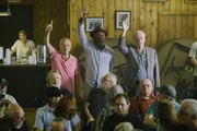 (v.l.n.r.) Albert Garner (Alan Arkin, hinten), Willie Davis (Morgan Freeman, hinten), Joe Harding (Michael Caine, hinten)
