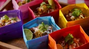 Beauty shot of Molly Yeh's Carnitas Walking Tacos, as seen on Girl Meets Farm, Season 7.