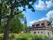 Parkanlage und Spielplatz in N&uuml;rnberg Gostenhof.