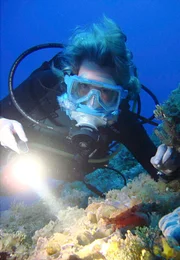 Weltweit sterben Korallenriffe durch Umweltverschmutzung und Klimawandel oder verlieren ihre Bewohner durch Überfischung. Forscherin Kate Humble freut sich, dass dieses noch intakt ist. Weltweit sterben Korallenriffe durch Umweltverschmutzung und Klimawandel oder verlieren ihre Bewohner durch Überfischung. Forscherin Kate Humble freut sich, dass dieses noch intakt ist.
