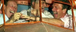 V.l.: Augustin Bouvet (Bourvil), Stanislas LeFort (Louis de Fun&egrave;s), Sir Reginald Brook (Terry-Thomas)  +++ Die Verwendung des sendungsbezogenen Materials ist nur mit dem Hinweis und Verlinkung auf RTL+ gestattet. +++