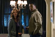 GRIMM -- "Dyin' on a Prayer" Episode 404 -- Pictured: (l-r) Brigid Brannagh as Sara, Russell Hornsby as Hank Griffin GRIMM -- "Dyin' on a Prayer" Episode 404 -- Pictured: (l-r) Brigid Brannagh as Sara, Russell Hornsby as Hank Griffin