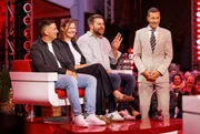 Jonas Antweiler, Sarah Pelke, Tim Schade und Kai Pflaume (v.l.). Jonas Antweiler, Sarah Pelke, Tim Schade und Kai Pflaume (v.l.).