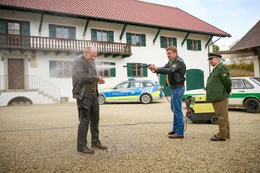 v.li.: Rudi Birkenberger (Simon Schwarz), Franz Eberhofer (Sebastian Bezzel), Moratschek (Sigi Zimmerschied).