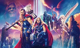 Christian Bale (Gorr), Chris Hemsworth (Thor), Natalie Portman (Jane Foster / Mighty Thor), Taika Waititi (Korg), Tessa Thompson (Walk&uuml;re).