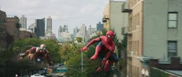 Robert Downey jr. (Tony Stark / Iron Man), Tom Holland (Peter Parker / Spider-Man).