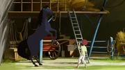 Juliette versucht unerlaubt Mistral zu reiten. Juliette versucht unerlaubt Mistral zu reiten.
