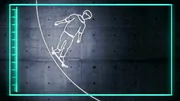 CGI of a skateboard drop-in on a ramp. CGI of a skateboard drop-in on a ramp.