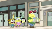 L-R: Cricket Green (voiced by Chris Houghton), Gramma Alice Green (voiced by Artemis Pebdani), Tilly Green (voiced by Marieve Herington), Bill Green (voiced by Bob Joles)