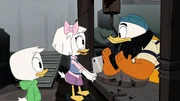 On the left: Louie Duck, In the middle: Webbigail Vanderquack.