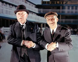 Comte Enguerand (Jean Gabin, l.); Balduin M&eacute;zeray (Louis de Fun&eacute;s, r.)