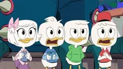 L-R: Webbigail Vanderquack, Dewey Duck, Louie Duck, Huey Duck.