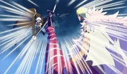 Trafalgar D. Law (l.); De Flamingo (r.) Trafalgar D. Law (l.); De Flamingo (r.)