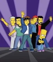 Bart Simpson (r.) mit der Boygroup 'N' Sync. Bart Simpson (r.) mit der Boygroup 'N' Sync.
