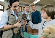 Roland (Thomas Rühmann) und Martin (Bernhard Bettermann) hoffen, dass die Tierärztin Dr. Mertens (Elisabeth Lanz) den kleinen Tim (Bennet Meyer) von seinem Unfalltrauma befreien kann. Roland (Thomas Rühmann) und Martin (Bernhard Bettermann) hoffen, dass die Tierärztin Dr. Mertens (Elisabeth Lanz) den kleinen Tim (Bennet Meyer) von seinem Unfalltrauma befreien kann.