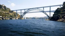 Auch 1875 bekommt Gustave Eiffel den Auftrag f&uuml;r eine Br&uuml;cke in Porto. Er &uuml;berzeugt dabei mit Kosteneffizienz und setzt mit einer Spannweite von 160 Metern neue Ma&szlig;st&auml;be.