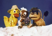 Schnatterinchen, Pittiplatsch und Moppi (v.l.n.r.). Schnatterinchen, Pittiplatsch und Moppi (v.l.n.r.).
