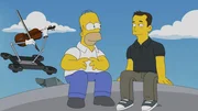 Sehr zu Homers (l.) Freude sorgt Elon (r.) nicht nur für ein ausgezeichnetes Essen ... Sehr zu Homers (l.) Freude sorgt Elon (r.) nicht nur für ein ausgezeichnetes Essen ...