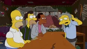 Während Moe (r.) ein einziges Mal ins Theater will, sollen Homer (l.), Lenny (2.v.l.) und Carl (2.v.r.) die Bar übernehmen ... Während Moe (r.) ein einziges Mal ins Theater will, sollen Homer (l.), Lenny (2.v.l.) und Carl (2.v.r.) die Bar übernehmen ...