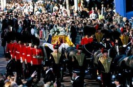 Beerdigung von Prinzessin Diana im Zentrum von London. Aufgenommen im September 1997.