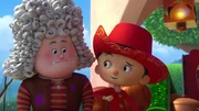 Pinocchio (re.) und Luzio (li.) schmuggeln sich verkleidet als Adlige ins Schloss. Pinocchio (re.) und Luzio (li.) schmuggeln sich verkleidet als Adlige ins Schloss.