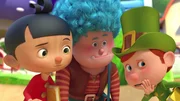 Fridolin (re.) verrät seinen Freunden Luzio (Mitte) und Pinocchio (li), dass es einen Hausaufgaben-Zwerg gibt. Fridolin (re.) verrät seinen Freunden Luzio (Mitte) und Pinocchio (li), dass es einen Hausaufgaben-Zwerg gibt.