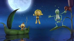 Maja und ihre Freunde Flip und Willi am Teich