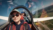 Tanja Ziegler und Fluglehrer Stefan Harries bei ihrem Trainingsflug.