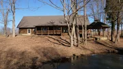 The exterior of the Pleasant Valley Cabin in Kentucky, as seen on HGTV's Log Cabin Living The exterior of the Pleasant Valley Cabin in Kentucky, as seen on HGTV's Log Cabin Living