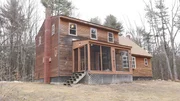 The exterior of the Brookside Cabin in Massachusetts, as seen on HGTV's Log Cabin Living The exterior of the Brookside Cabin in Massachusetts, as seen on HGTV's Log Cabin Living