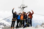 Kamerateam am Schwarzenstein Gipfel.