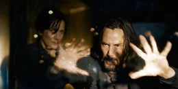 v.li.: Trinity / Trinity (Carrie-Anne Moss), Neo / Thomas Anderson (Keanu Reeves)